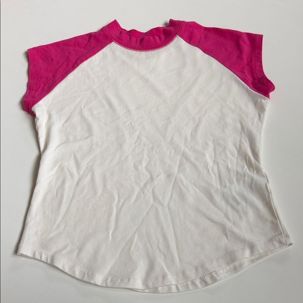 Anthropology PILCRO, extra small, like new hot pink and off-white baby tee